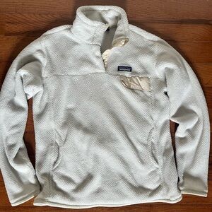 Patagonia white Sherpa Fleece Pullover with Accent Trim